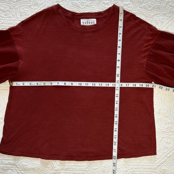 Anthro Top w/Gauze Sleeves - Rust - Picture 7 of 13